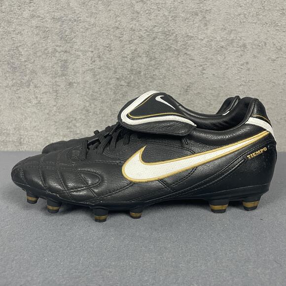 Nike Tiempo Legend III Soccer Shoes Mens Size 8 Black White Gold Firm Ground - Picture 9 of 14